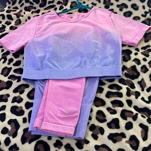 Pink and Purple Ombre Two-Piece Set